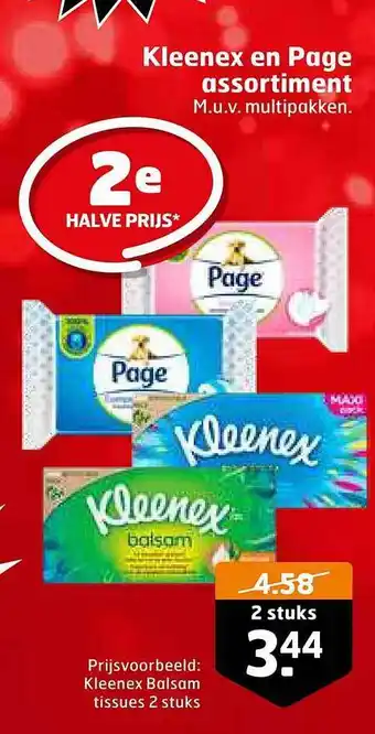 Trekpleister Kleenex en page assortiment aanbieding