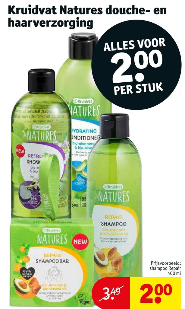 Kruidvat natures douche en aanbieding bij Kruidvat