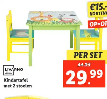 Lidl Livarno home kindertafel met 2 stoelen aanbieding