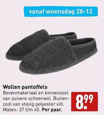 ALDI Wollen pantoffels aanbieding