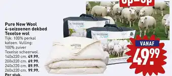 ALDI Pure new wool 4-seizoenen dekbed texelse wol aanbieding