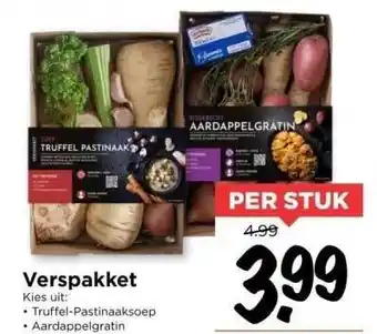 Vomar Voordeelmarkt Verspakket : truffel-pastinaaksoep of aardappelgratin aanbieding
