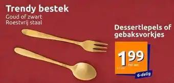 Action Trendy bestek of dessertlepels of gebaksvorkjes aanbieding