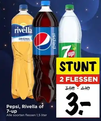 Vomar Voordeelmarkt Pepsi, Rivella of 7-up 1,5 liter aanbieding