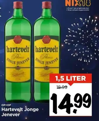 Vomar Voordeelmarkt Hartevelt Jonge Jenever 1,5 liter aanbieding