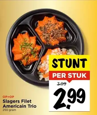 Vomar Voordeelmarkt Slagers Filet Americain Trio 250 gram aanbieding