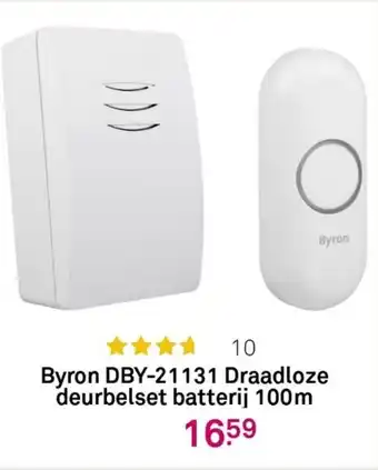 Karwei Byron DBY-21131 Draadloze deurbelset batterij 100 m aanbieding