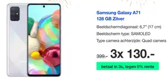 DirectSale Samsung Galaxy A71 128 GB Zilver aanbieding