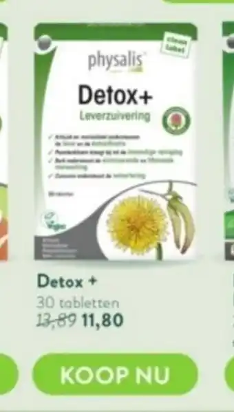 Holland & Barrett Physalis Detox+ 30 tabletten aanbieding