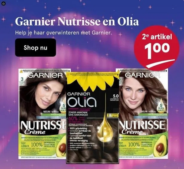 Garnier nutrisse en olia aanbieding bij Etos