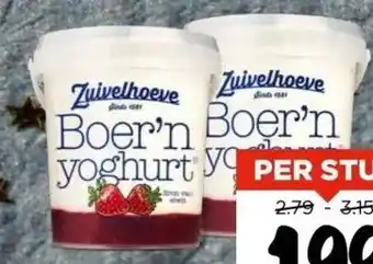 Vomar Voordeelmarkt Zuivelhoeve boer'n yoghurt alle soorten emmers 800 gram aanbieding