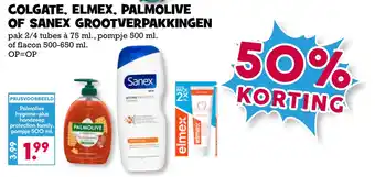 Boon`s Markt Colgate, elmex, palmolive of sanex grootverpakkingen aanbieding