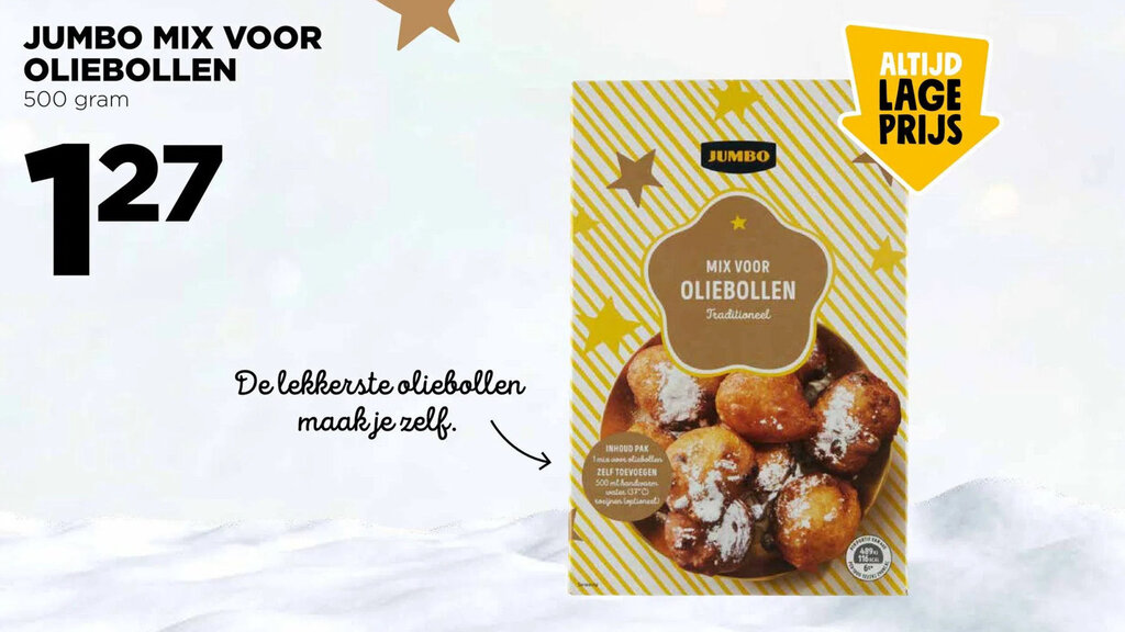 Jumbo mix voor oliebollen 500 gram aanbieding bij Jumbo