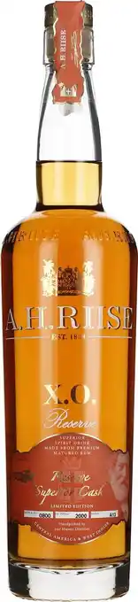 Drankdozijn A.h. riise xo reserve superior cask rum 70cl aanbieding