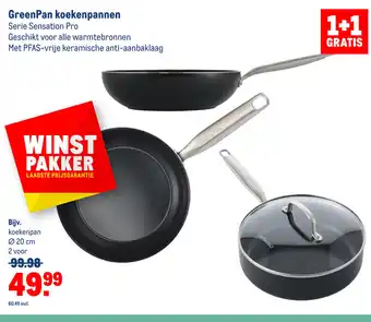 Makro GreenPan koekenpannen 20 cm aanbieding