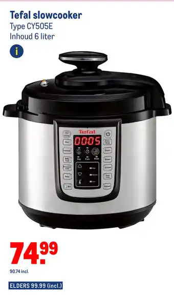 Makro Tefal slowcooker Type CY505E 6 liter aanbieding