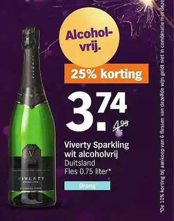 Albert Heijn Viverty sparkling wit alcoholvrij aanbieding