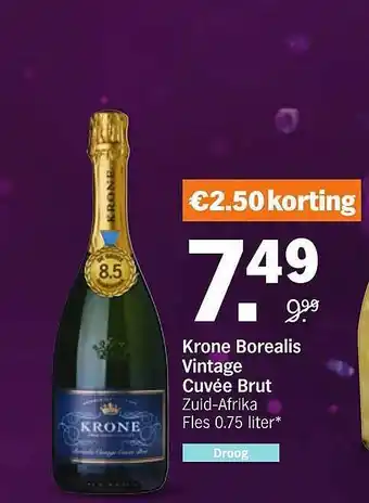 Albert Heijn Krone borealis vintage cuvée brut aanbieding