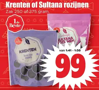 Dirk Krenten of sultana rozijnen aanbieding