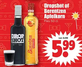 Dirk Dropshot of berentzen apfelkorn aanbieding