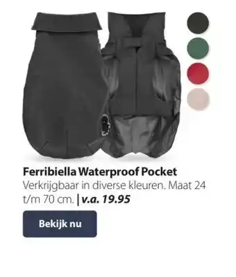 Pets Place Ferribiella waterproof pocket verkrijgbaar in diverse kleuren. maat 24 t/m 70 cm. | v.a. aanbieding