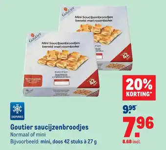 Makro Goutier saucijzenbroodjes aanbieding