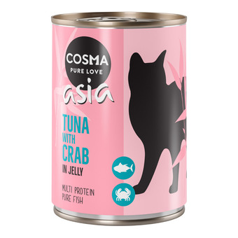 Zooplus 6x400g tonijn met krab thai/asia in gelei cosma kattenvoer aanbieding