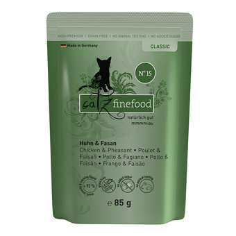 Zooplus 85g puur maaltijdzakjes 8 x 80/ kip & fazant catz finefood kattenvoer aanbieding