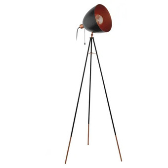 Praxis Eglo vloerlamp chester zwart e27 aanbieding