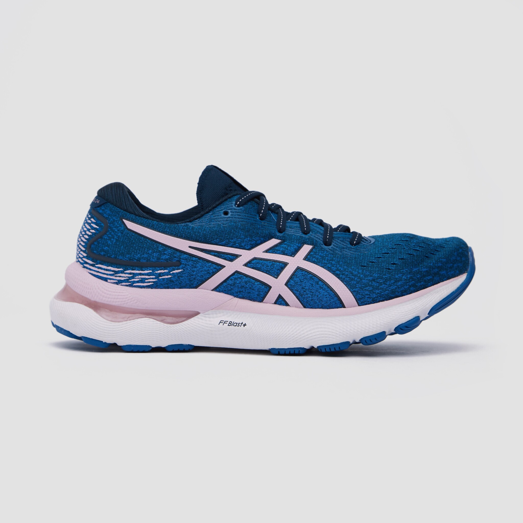 Asics asics gel-nimbus 24 hardloopschoenen blauw/roze dames aanbieding bij  Perry Sport
