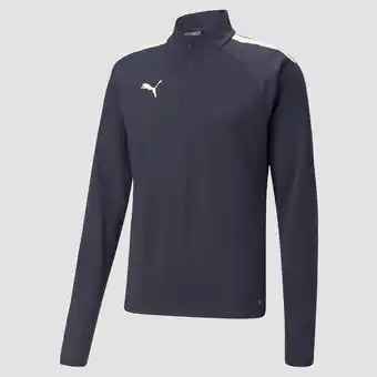 Perry Sport Puma teamliga 1/4 zip voetbaltop blauw/geel heren aanbieding