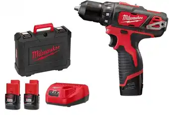 HBM Machines Milwaukee m12bdd-202c accu boorschroefmachine 12v 2,0ah aanbieding