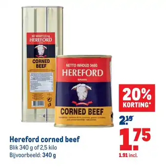 Makro Hereford corned beef 340g aanbieding