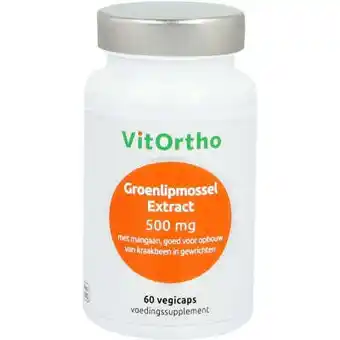 Vitamins Vitortho groenlipmossel extract 500 mg 60 vegetarische capsule aanbieding