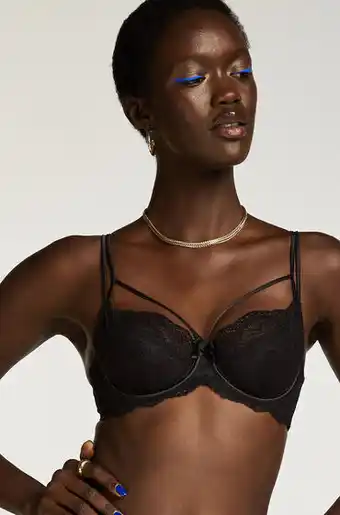 Hunkemoller Hunkemöller niet-voorgevormde beugel bh fleur nyakim zwart aanbieding