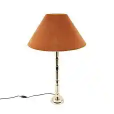 Lampenlicht.nl Art deco tafellamp met velours kap oranje 50 cm... aanbieding