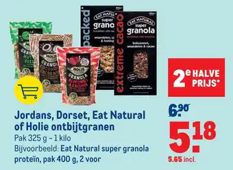 Makro Jordans, dorset, eat natural of holie ontbijtgranen aanbieding