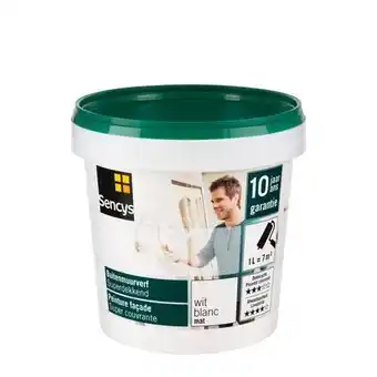 Praxis Sencys buitenmuurverf superdekkend mat wit 1l aanbieding