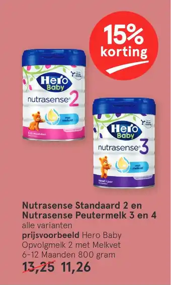 Etos Nutrasense Standaard 2 en Nutrasense Peutermelk 3 en 4 aanbieding