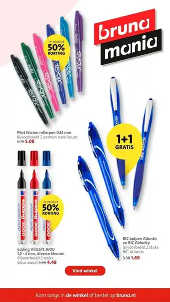 Bruna Pilot frixion rollerpen 035 mm aanbieding