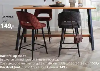 Visser Meubelen Bartafel op maat 180*80*98 cm aanbieding