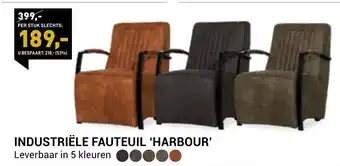 Paco Meubelen Industriele fauteuil Harbour aanbieding