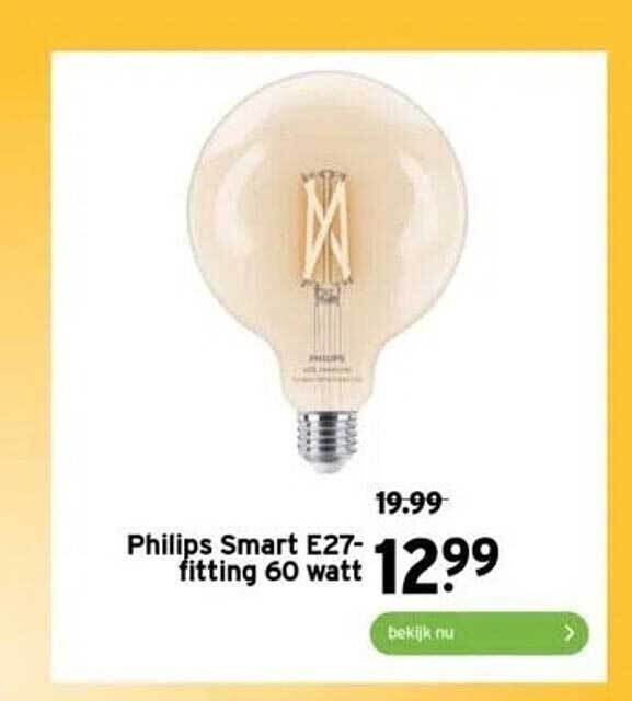 Philips smart e27 fitting 60 watt aanbieding bij GAMMA