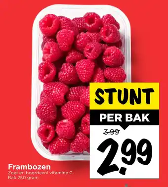 Vomar Voordeelmarkt Frambozen 250 gram aanbieding