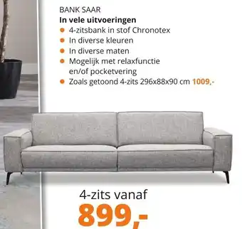 NLwoont Bank Saar 296*88*90 cm aanbieding