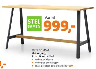 NLwoont Tafel op maat 180*80*98 cm aanbieding