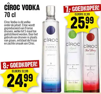 Dirck 3 Ciroc vodka 700ml aanbieding