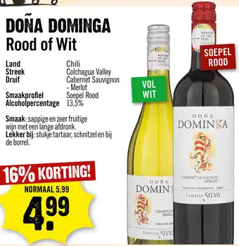 Dirck 3 Dona Dominga Rood of Wit 750ml aanbieding