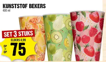 Dirck 3 Kunststof bekers 3*400ml aanbieding