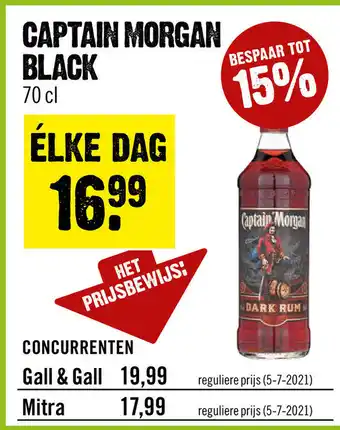 Dirck 3 Captain Morgan Black 700ml aanbieding
